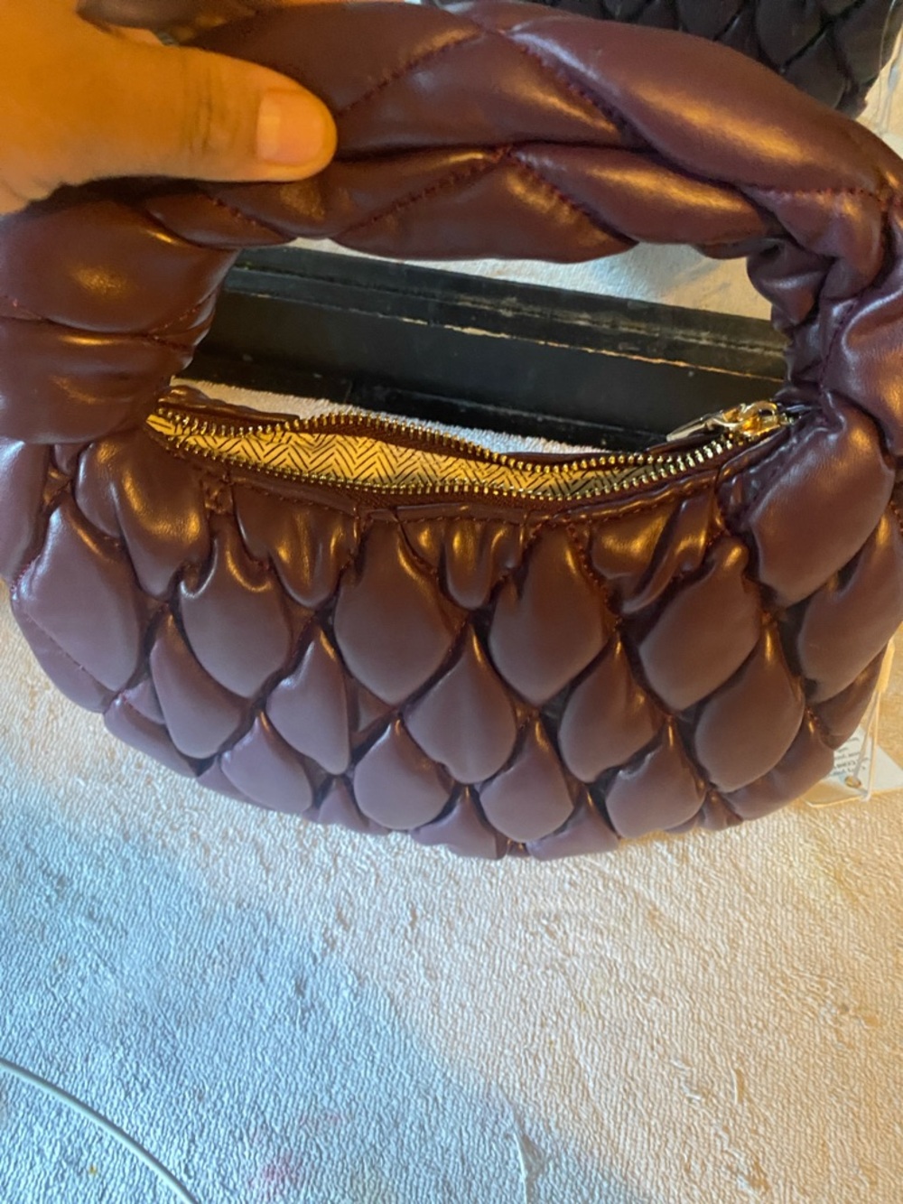 Urban Expressions Quilted Mini Hobo in Plum - Picture 3 of 9